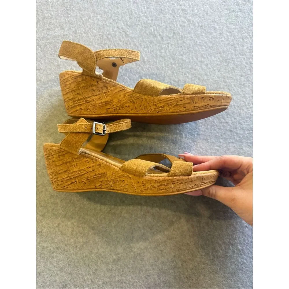 Sundance tan suede wedge sandals 39 - Picture 5 of 9